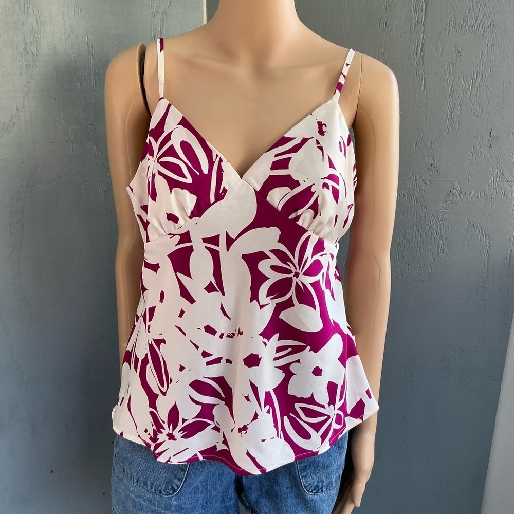 Floral Pinkish Purple and White Women's Summer Top